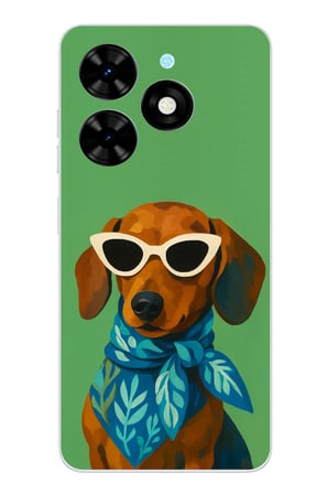 Tecno Spark Go 2024 Uyumlu Cool Dachshund Köpek Baskılı Silikon Kılıf