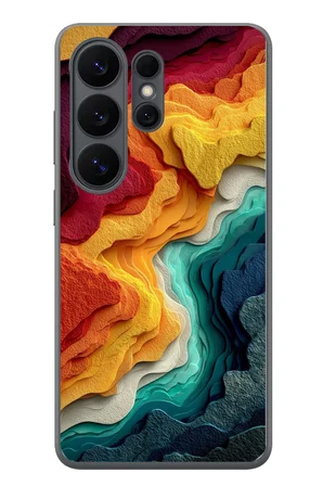 Samsung Galaxy S26 Ultra Uyumlu Renk Dalgaları Baskılı Silikon Kılıf