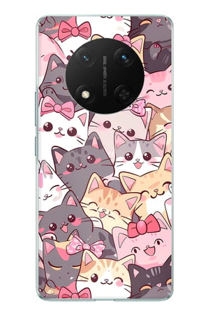 Honor X9C Uyumlu Sevimli Kediler Baskılı Silikon Kılıf