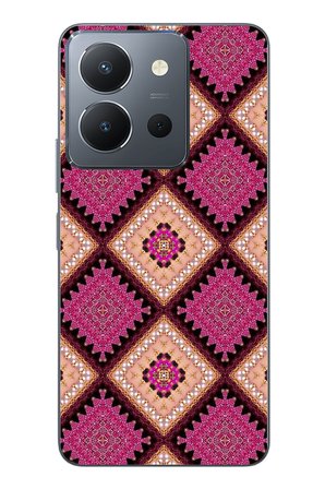 Vivo Y36 Uyumlu Pembe Yavrusu Motifleri Baskılı Silikon Kılıf
