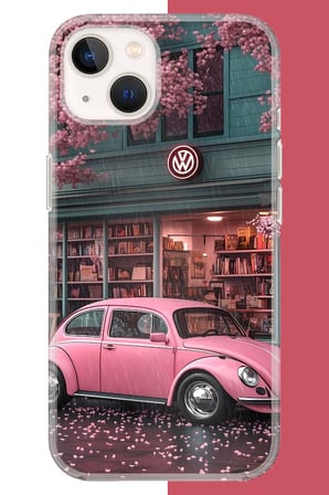 iPhone 15 Uyumlu pembe vos vos Baskılı Silikon Kılıf