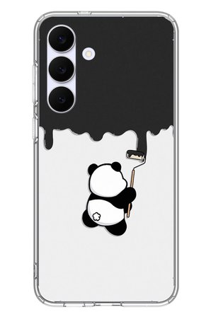 Samsung Galaxy S25 FE Uyumlu Boyacı Panda Baskılı Silikon Kılıf