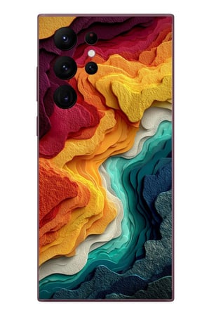 Samsung Galaxy S22 Ultra Uyumlu Renk Dalgaları Baskılı Silikon Kılıf