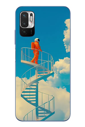 Redmi Note 10 5G Uyumlu Astronot Gökyüzü Baskılı Silikon Kılıf