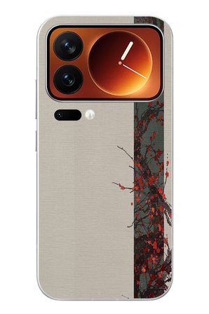 Xiaomi 17 Pro Max Uyumlu Sade Sonbahar Sarmaşık Baskılı Silikon Kılıf
