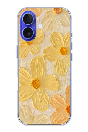 iPhone 16 Uyumlu Güneşin Dokunuşu Sarı Papatya Baskılı Silikon Kılıf