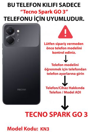 Tecno Spark GO 3 Uyumlu Pembe Çizgili ve Mini Kalp Baskılı Silikon Kılıf
