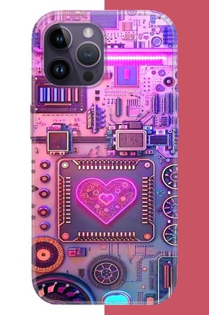 iPhone 14 PRO MAX Uyumlu Cyberpunk neon Baskılı Silikon Kılıf