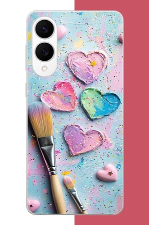 Samsung Galaxy S25 Edge Uyumlu renkli tuval Baskılı Silikon Kılıf
