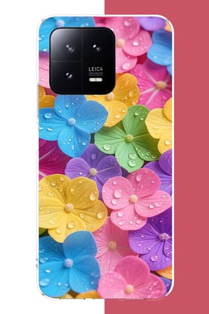 Xiaomi Mi 13 Uyumlu Renkli Çiçek Bahçesi Baskılı Silikon Kılıf