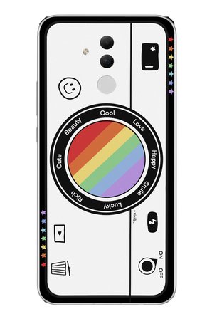 Huawei Mate 20 Lite Uyumlu Gökkuşaklı Makine Baskılı Silikon Kılıf