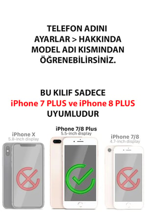 iPhone 7 PLUS-8 PLUS Uyumlu Pembe Fiyonk ve Kalp Desenli Baskılı Silikon Kılıf