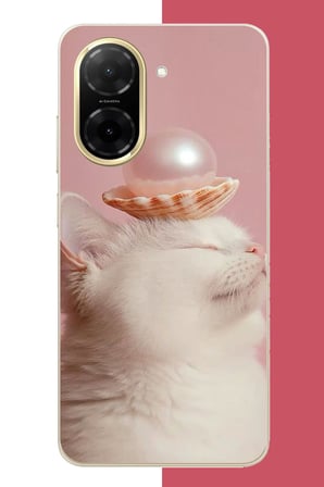 Redmi A5 Uyumlu incili kedi Baskılı Silikon Kılıf