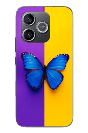 Honor 600 Uyumlu Mor Sarı Kelebek Baskılı Silikon Kılıf