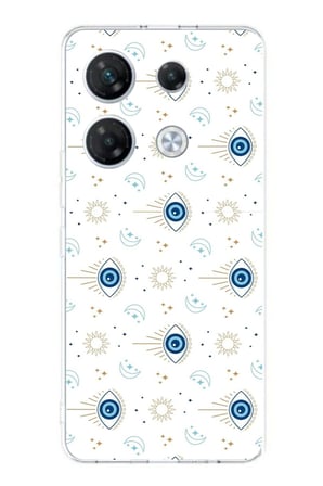 Infinix GT 20 PRO Uyumlu Nazar Boncuğu Güneş ve Hilal Baskılı Silikon Kılıf