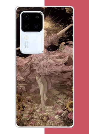 Vivo V30 Uyumlu pembe elbiseli kadın Baskılı Silikon Kılıf