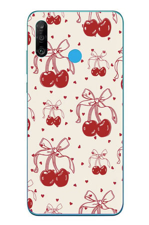 Huawei P30 Lite Uyumlu Kiraz Bukleleri Baskılı Silikon Kılıf