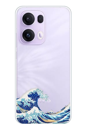 OPPO Reno 13 PRO Uyumlu Kanagawa Oki Nami Ura Dalgası Tasarımlı Baskılı Silikon Kılıf