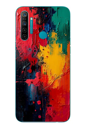 Realme 5i Uyumlu Renklerin Dansı Baskılı Silikon Kılıf