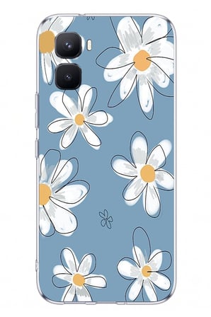 İnfinix GT 50 Pro Uyumlu Mavi Papatya Bahçesi Baskılı Silikon Kılıf