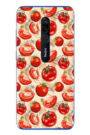 Redmi 8 Uyumlu Domatesler Baskılı Silikon Kılıf