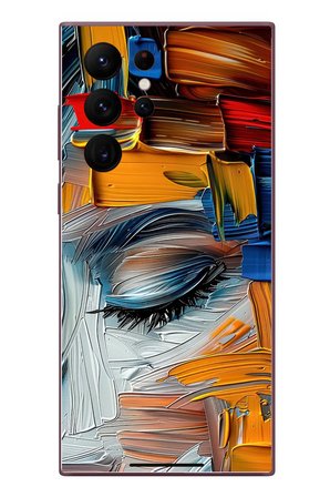 Samsung Galaxy S22 Ultra Uyumlu Göz Boyama Fırçaları Baskılı Silikon Kılıf