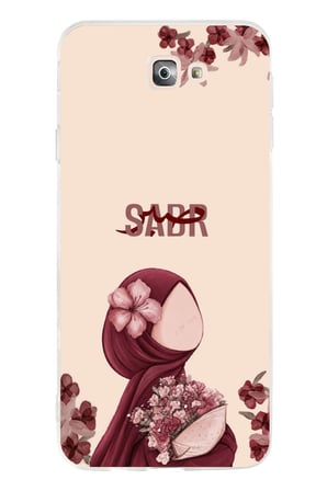 Samsung Galaxy J7 Prime Uyumlu Bordür Çiçekli Sabır Yazılı Baskılı Silikon Kılıf
