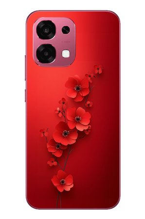 Oppo A6 PRO
 Uyumlu Kırmızı Kardelenler Baskılı Silikon Kılıf