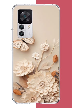 Xiaomi Mi 12T-12T PRO Uyumlu duvardaki kelebek Baskılı Silikon Kılıf