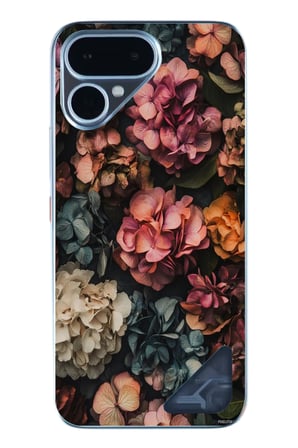 Tecno Pova Curve 2 Uyumlu Koyu Çiçekler Baskılı Silikon Kılıf