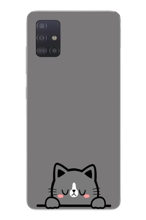 Samsung Galaxy A51 Uyumlu Uyuyan Kedi Baskılı Silikon Kılıf