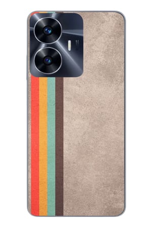 Realme C55 Uyumlu Retro Gökkuşağı Baskılı Silikon Kılıf