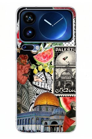 Xiaomi 17 Pro Max Uyumlu Filistin Özgürlük Kolajı Baskılı Silikon Kılıf