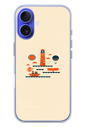 İphone 16 Uyumlu Sade Tatil Baskılı Silikon Kılıf