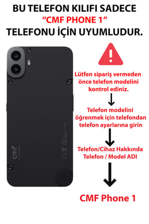 CMF Phone 1 Uyumlu Siyah Fiyonk Desenli Krem Rengi Baskılı Silikon Kılıf