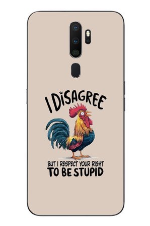 Oppo A5 2020 Uyumlu I Disagree Baskılı Silikon Kılıf