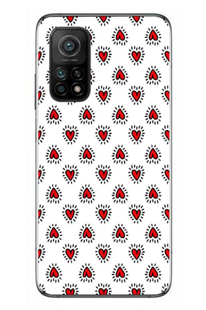 Xiaomi Mi 10 T Uyumlu Kalp Çizgisi Baskılı Silikon Kılıf