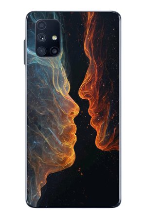 Samsung Galaxy M51 Uyumlu Kavuşan Çizgiler Baskılı Silikon Kılıf