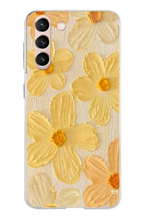 Samsung Galaxy S21 Uyumlu Güneşin Dokunuşu Sarı Papatya Baskılı Silikon Kılıf