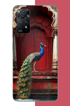 Redmi Note 11E Uyumlu su kenarındaki tavus kuşu Baskılı Silikon Kılıf