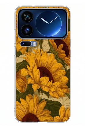 Xiaomi 17 Pro Max Uyumlu Altın Sarısı Ayçiçeği Bahçesi Baskılı Silikon Kılıf