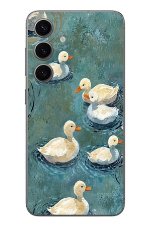 Samsung Galaxy S24 Uyumlu Yüzen Ördekler Baskılı Silikon Kılıf