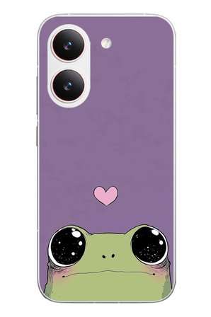Poco X8 Pro
 Uyumlu Mor Kalpli Kurbağa Baskılı Silikon Kılıf