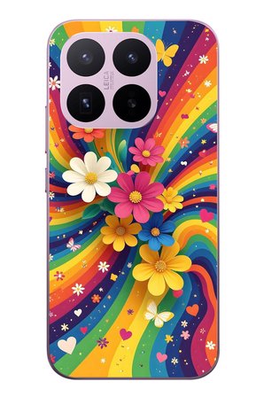 Xiaomi 17T
 Uyumlu Renkli Gökkuşağı Çiçekleri Baskılı Silikon Kılıf