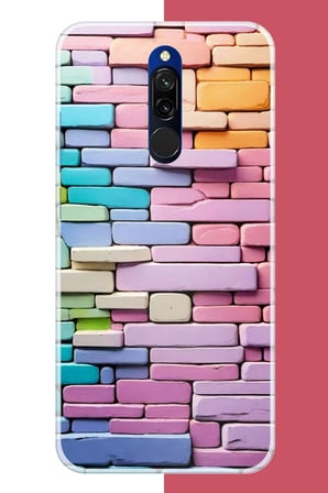 Redmi 8 Uyumlu renkli tuğla Baskılı Silikon Kılıf