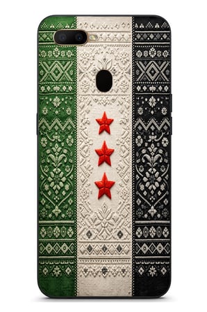 Oppo A5S Uyumlu Suriye Bayrağı Dokuma Baskılı Silikon Kılıf