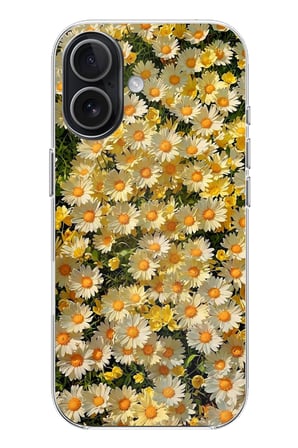iPhone 17 Uyumlu Papatya Bahçesi Sulu Boya Baskılı Silikon Kılıf