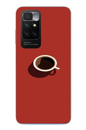 Redmi 10 2022 Uyumlu Sade Kahve Kupası Baskılı Silikon Kılıf