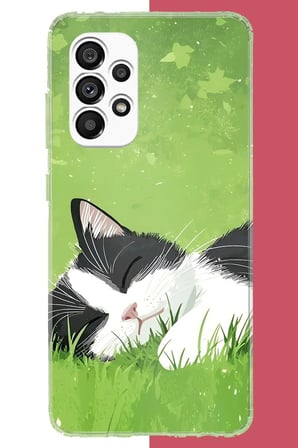 Samsung Galaxy A23 Uyumlu uyuyan kedi Baskılı Silikon Kılıf