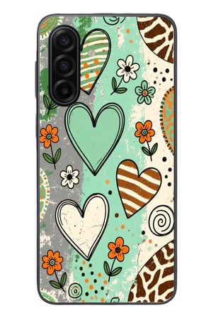 Samsung Galaxy A17 Uyumlu Renkli Kalpler Baskılı Silikon Kılıf